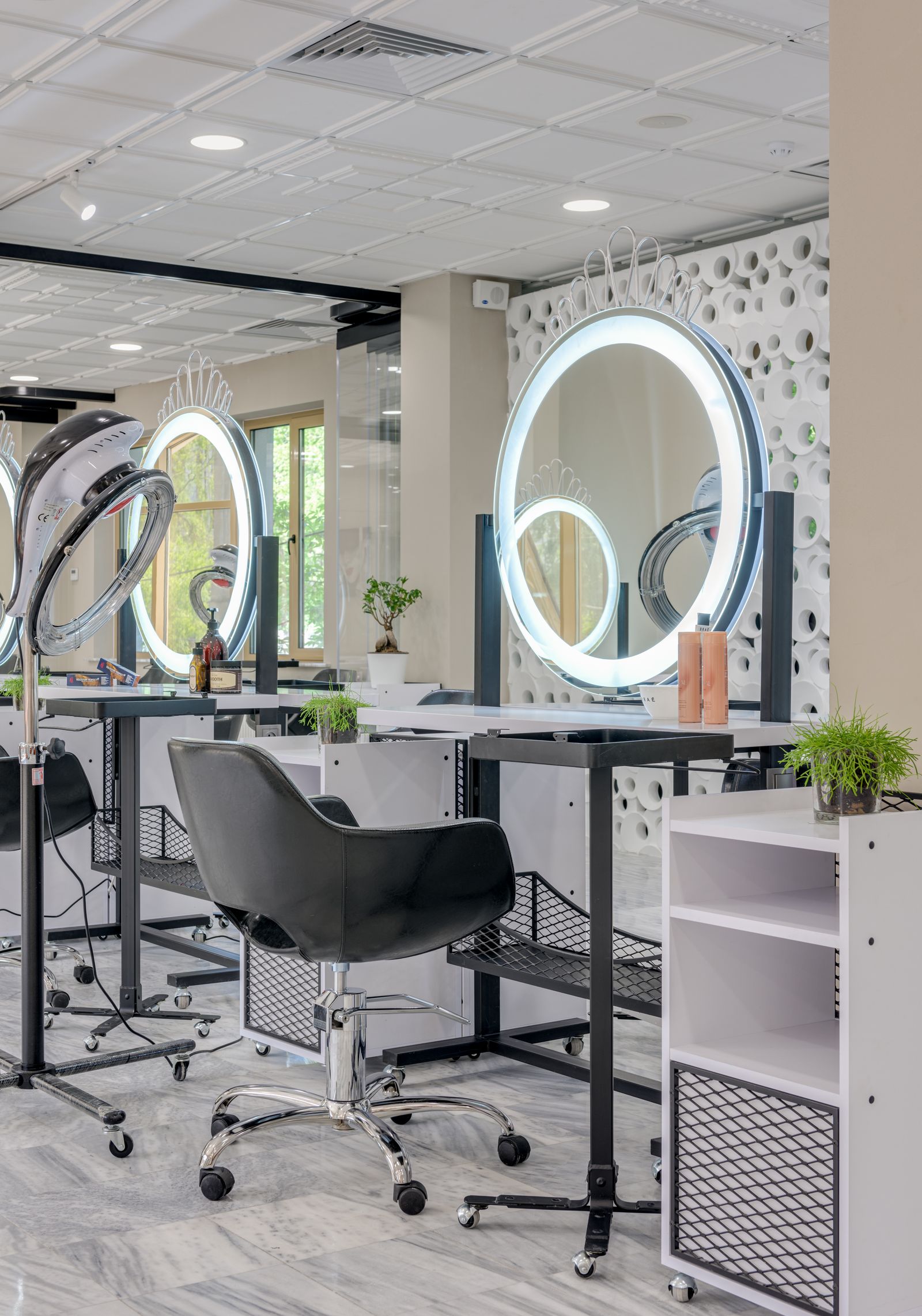 Bright modern salon interior